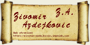 Živomir Azdejković vizit kartica